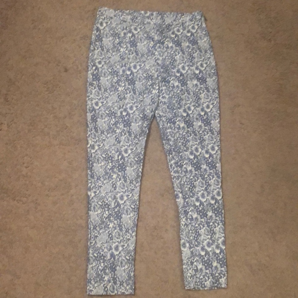 Slim high waist as 10 NEW LOOK blue floral pants